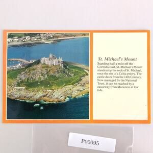 Vintage 1960s Postcard St Michael's Mount Castle Aerial View Cornwall England